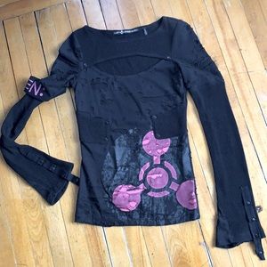 Vintage original Lip Service Cyber Goth distressed long sleeve top Never worn 😱
